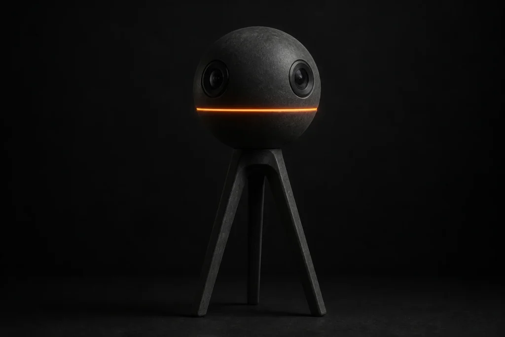 360-gradencamera op statief voor een complete virtuele rondleiding door een woning.