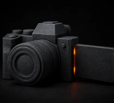 Camera met uitklapbaar scherm voor gecombineerde foto- en videobewerking