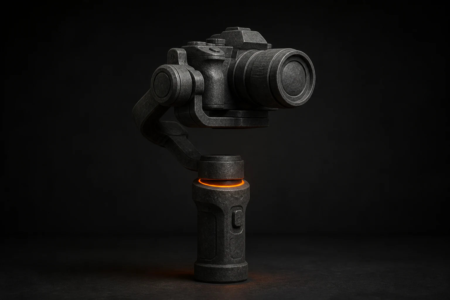 Camera op gimbal voor vloeiende beweging door een woning.