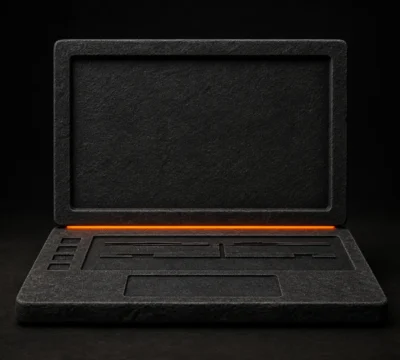 Laptop met ingebouwde videomontage voor gratis software en apps