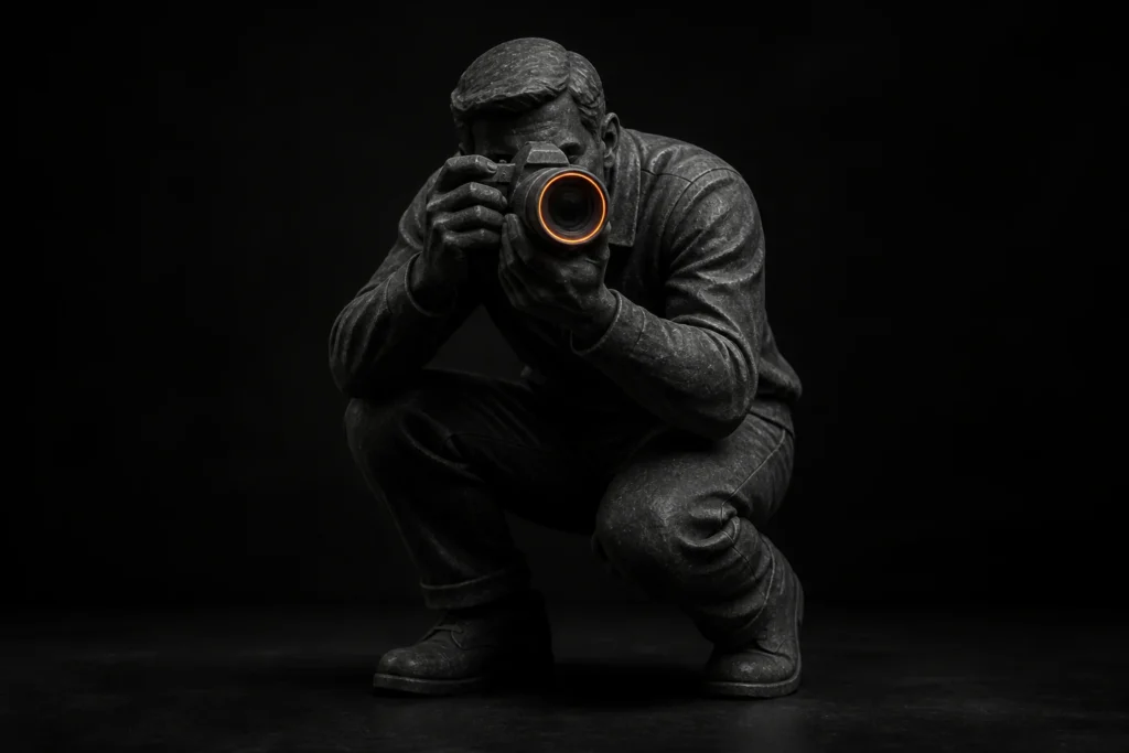 Vastgoedfotograaf fotografeert vanuit een laag standpunt voor een ruimtelijk interieurbeeld.