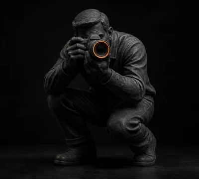 Vastgoedfotograaf fotografeert vanuit een laag standpunt voor een ruimtelijk interieurbeeld.