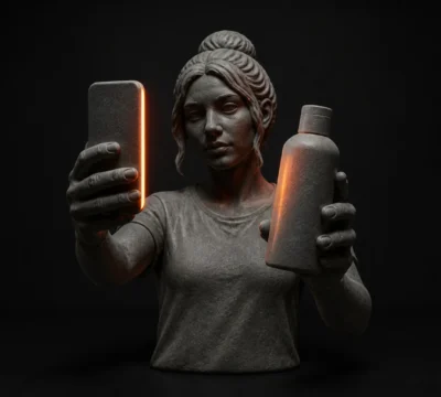 UGC-creator filmt een premium product met een verticale smartphone