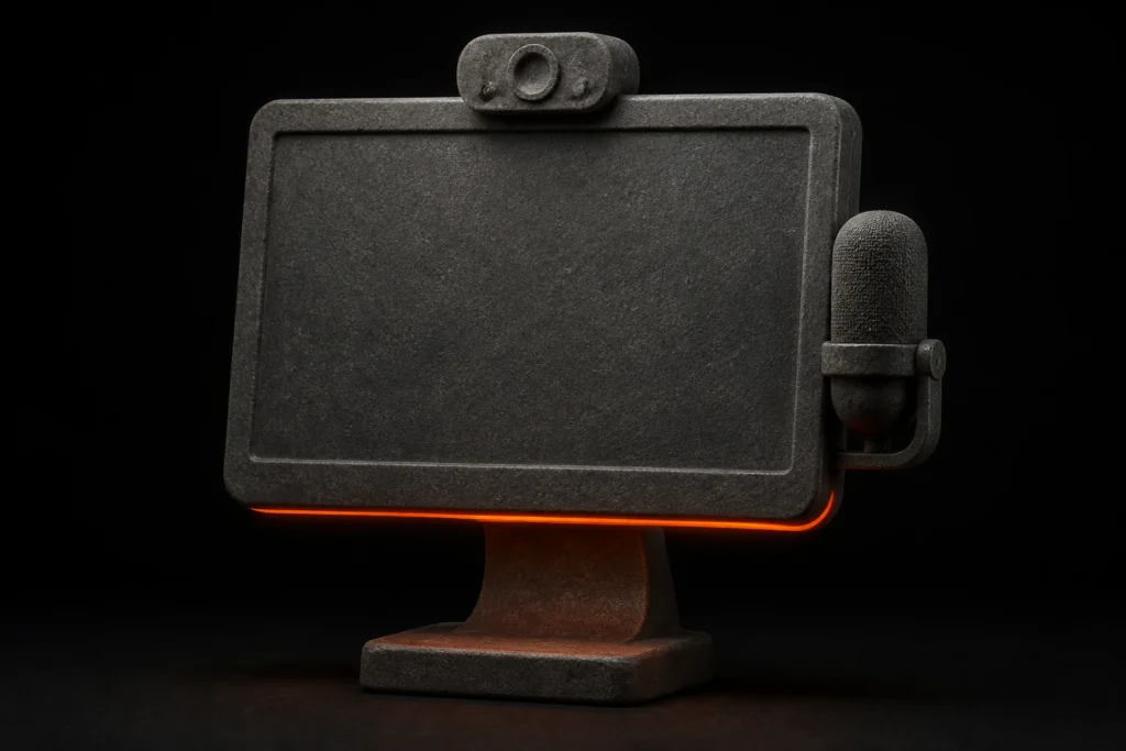 Monitor met webcam en microfoon vormt een complete opstelling voor een gefilmde UX-case